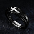 Leather Cross Bracelet