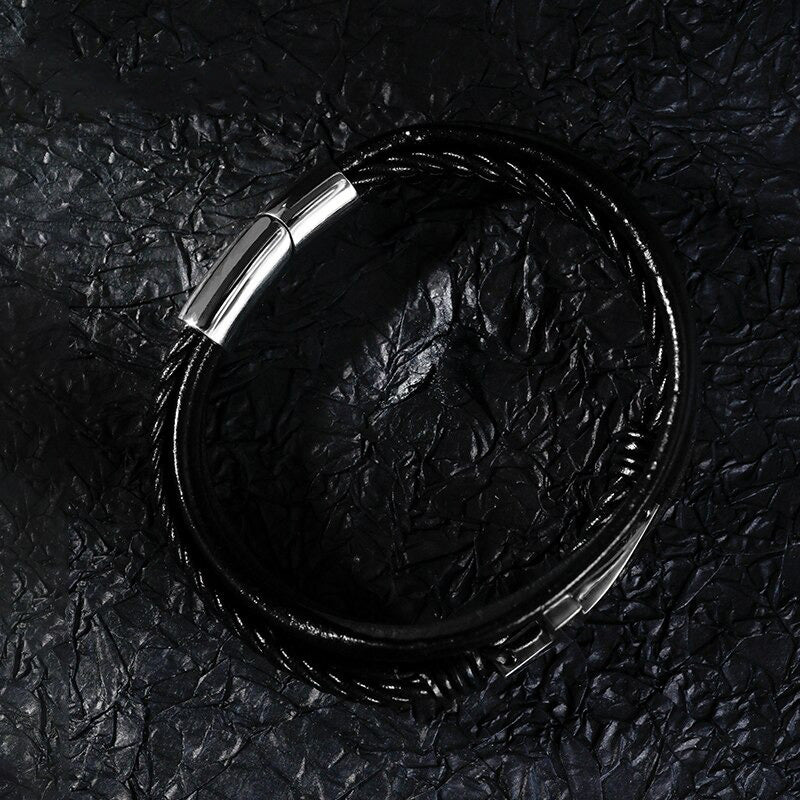 Leather Cross Bracelet