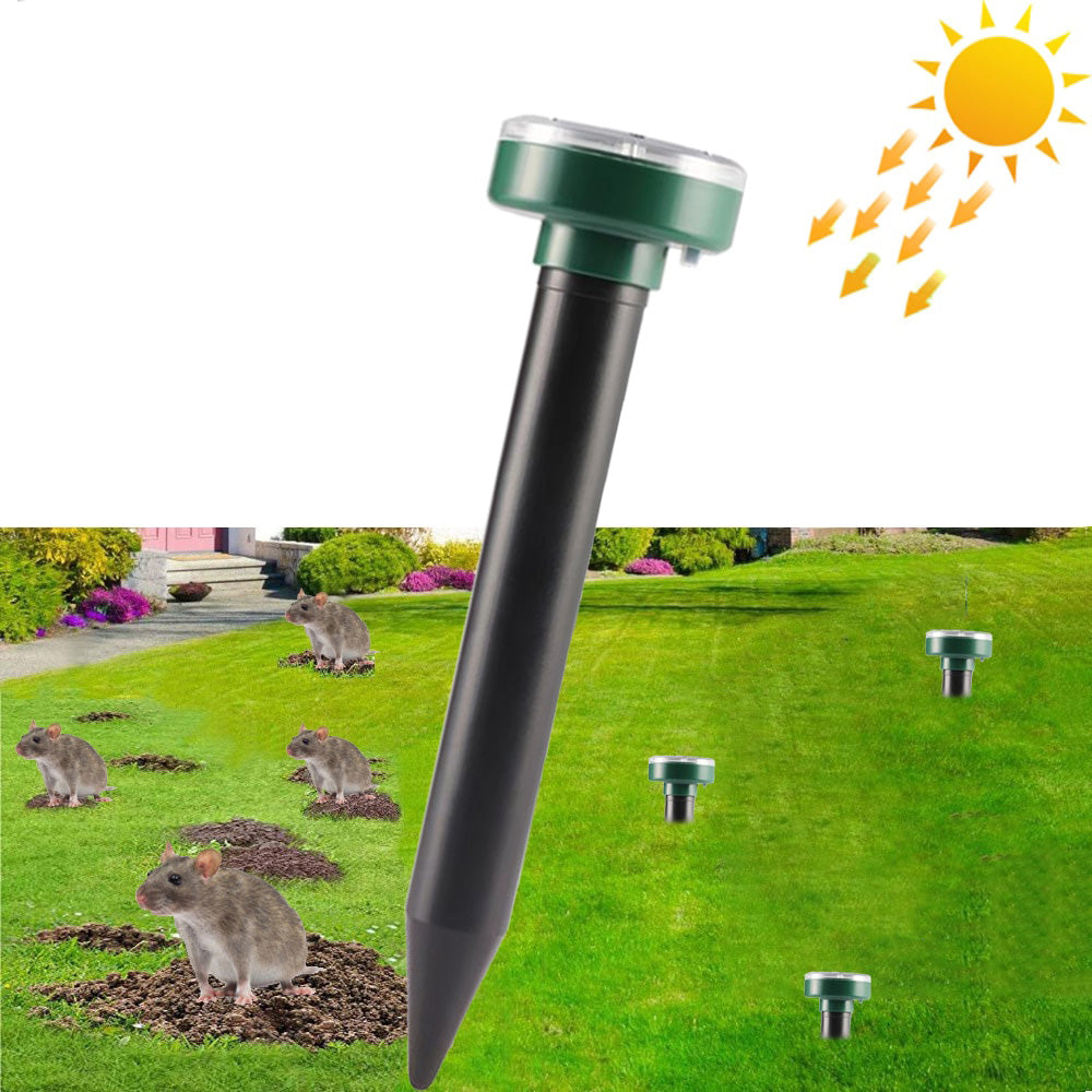 Solar powered mole repellent