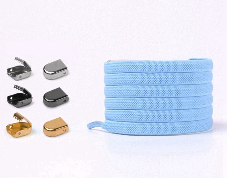 Shoelaces with elastic buckle closure