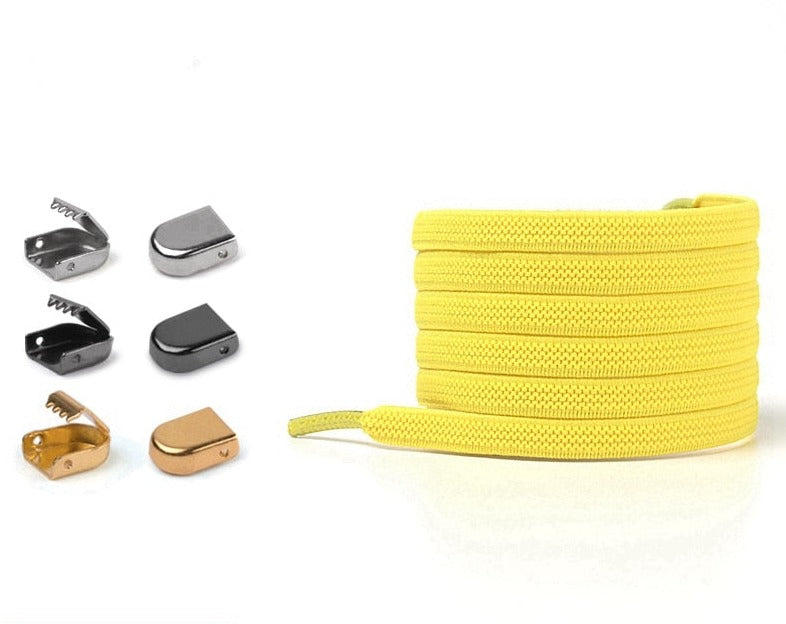 Shoelaces with elastic buckle closure