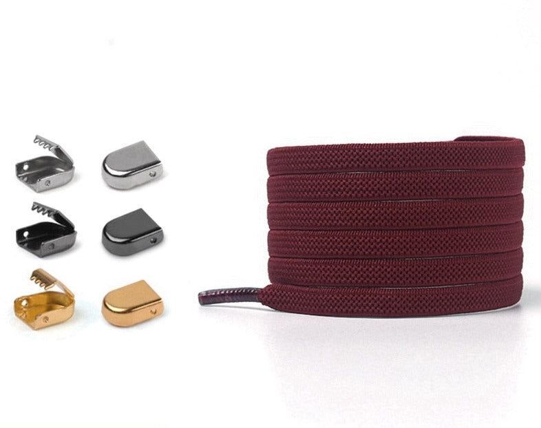 Shoelaces with elastic buckle closure