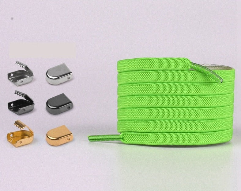 Shoelaces with elastic buckle closure