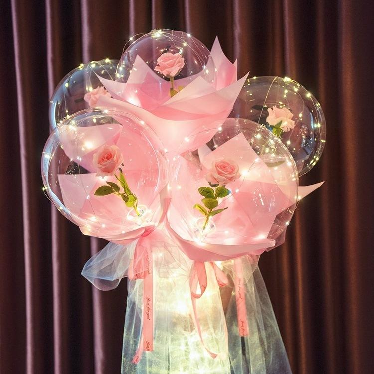 LED Luminous Balloon Rose Bouquet (Do-it-yourself package)