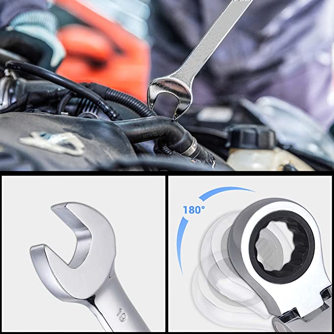 Flexible Head Dual Function Ratchet Wrench