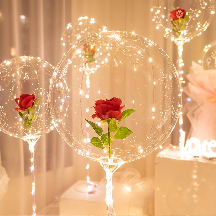 LED Luminous Balloon Rose Bouquet (Do-it-yourself package)