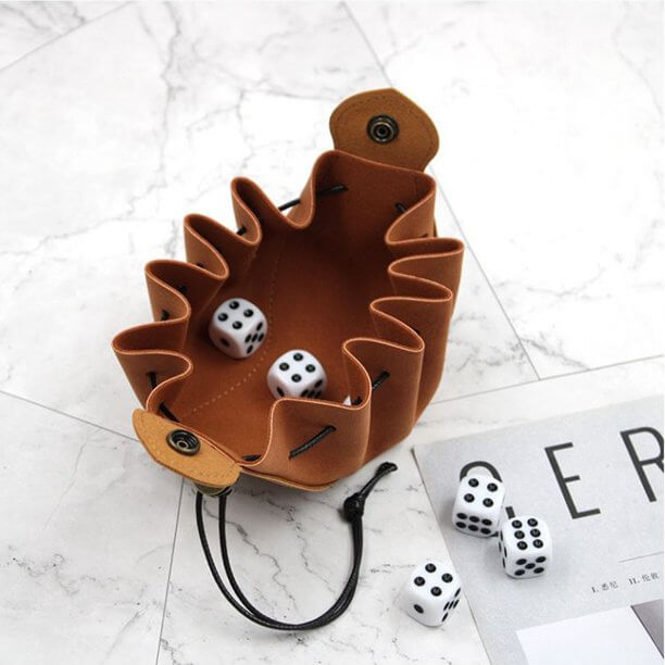 Handmade Leather Dice Bag