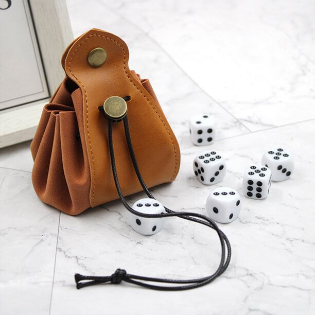 Handmade Leather Dice Bag