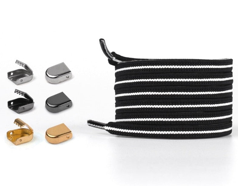 Shoelaces with elastic buckle closure