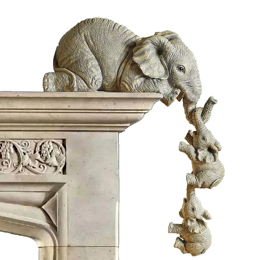 Mother and baby elephant figurine