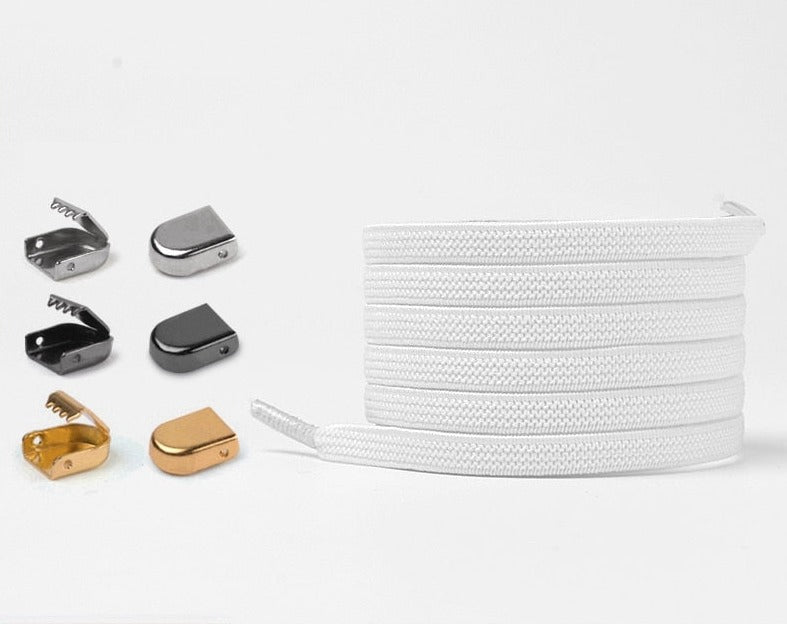 Shoelaces with elastic buckle closure