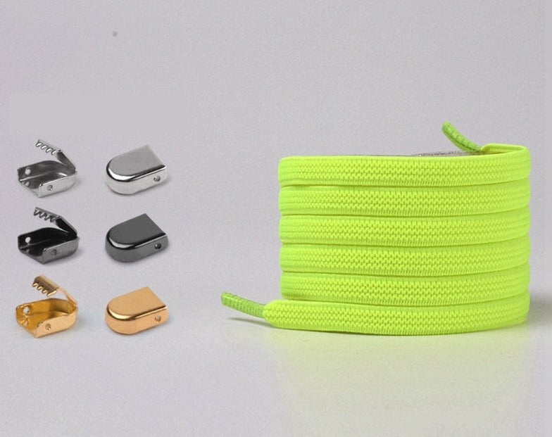 Shoelaces with elastic buckle closure