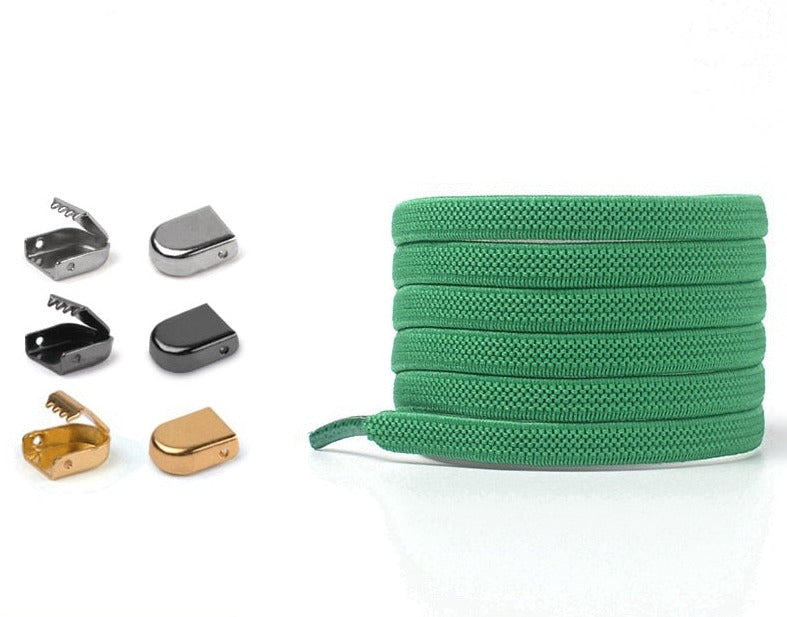 Shoelaces with elastic buckle closure
