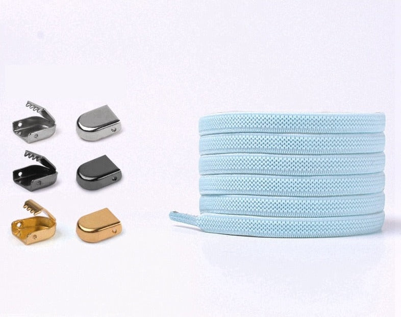 Shoelaces with elastic buckle closure