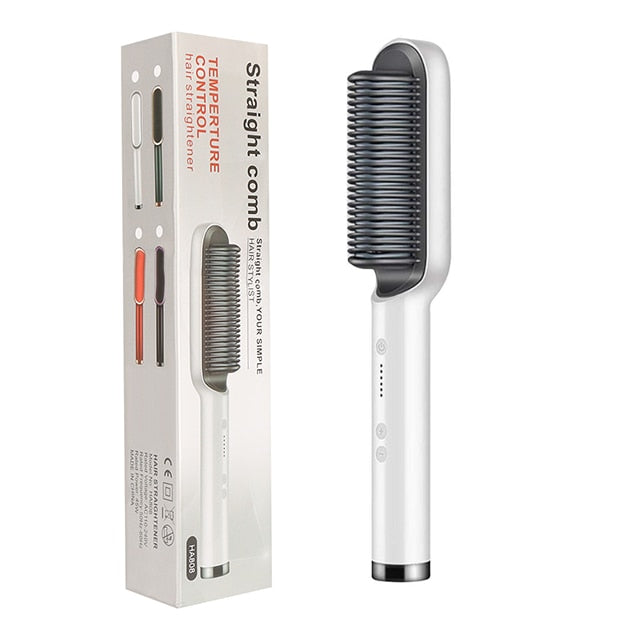 Hair Straightener Brush Heated Comb
