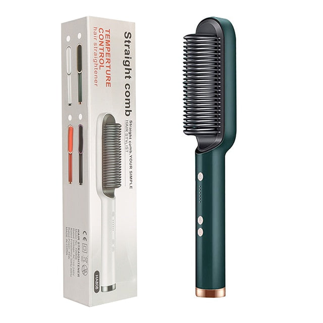 Hair Straightener Brush Heated Comb