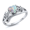 Mom Heart Opal Ring