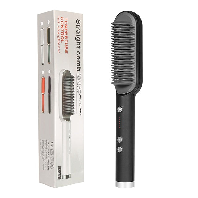 Hair Straightener Brush Heated Comb