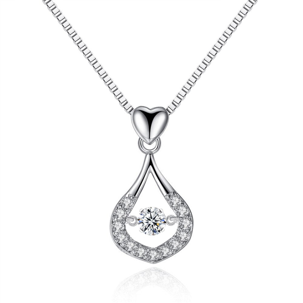 Water Drop Crystal Pendant Necklace