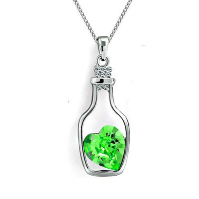 Drivflaske Krystallhjerte Halskjede