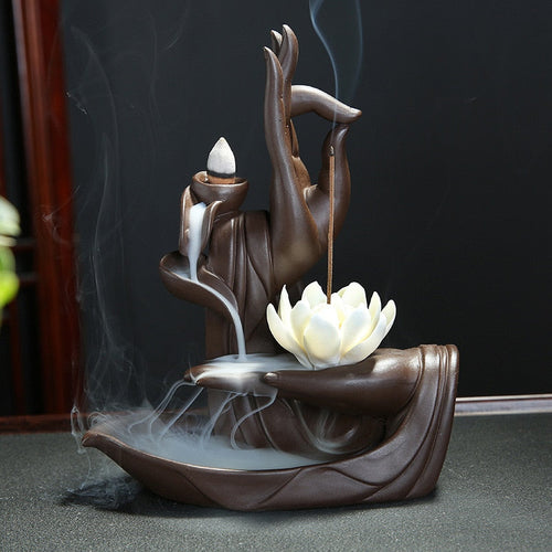 BuddhaFlow | Ceramic Tathagata Lotus Incense Burner