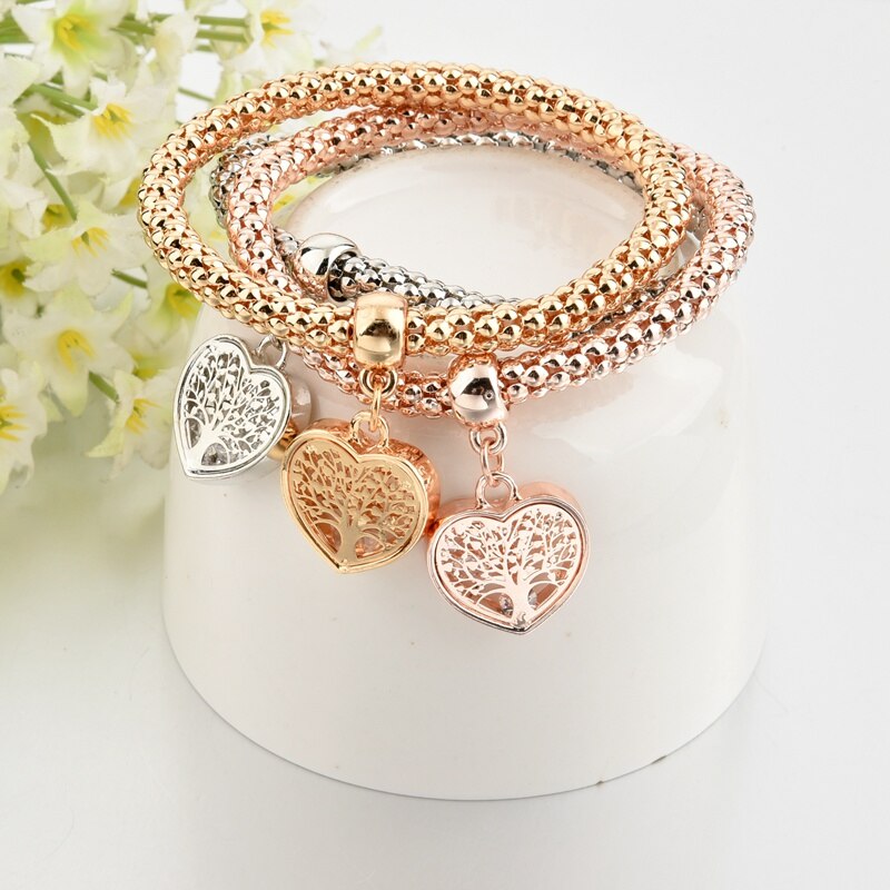 Livets tre-armbånd (hjerteformet)