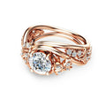 Hollow Rock Crystal Butterfly Flower Ring