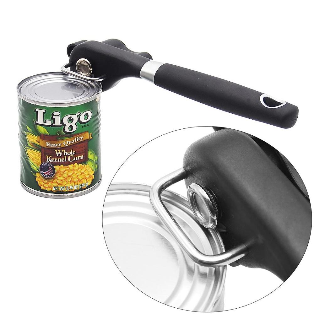 Stainless steel safe can opener