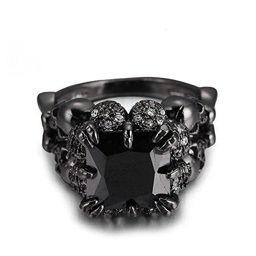 BLACK RODIUM PLATED DEMON PRINCESS RING