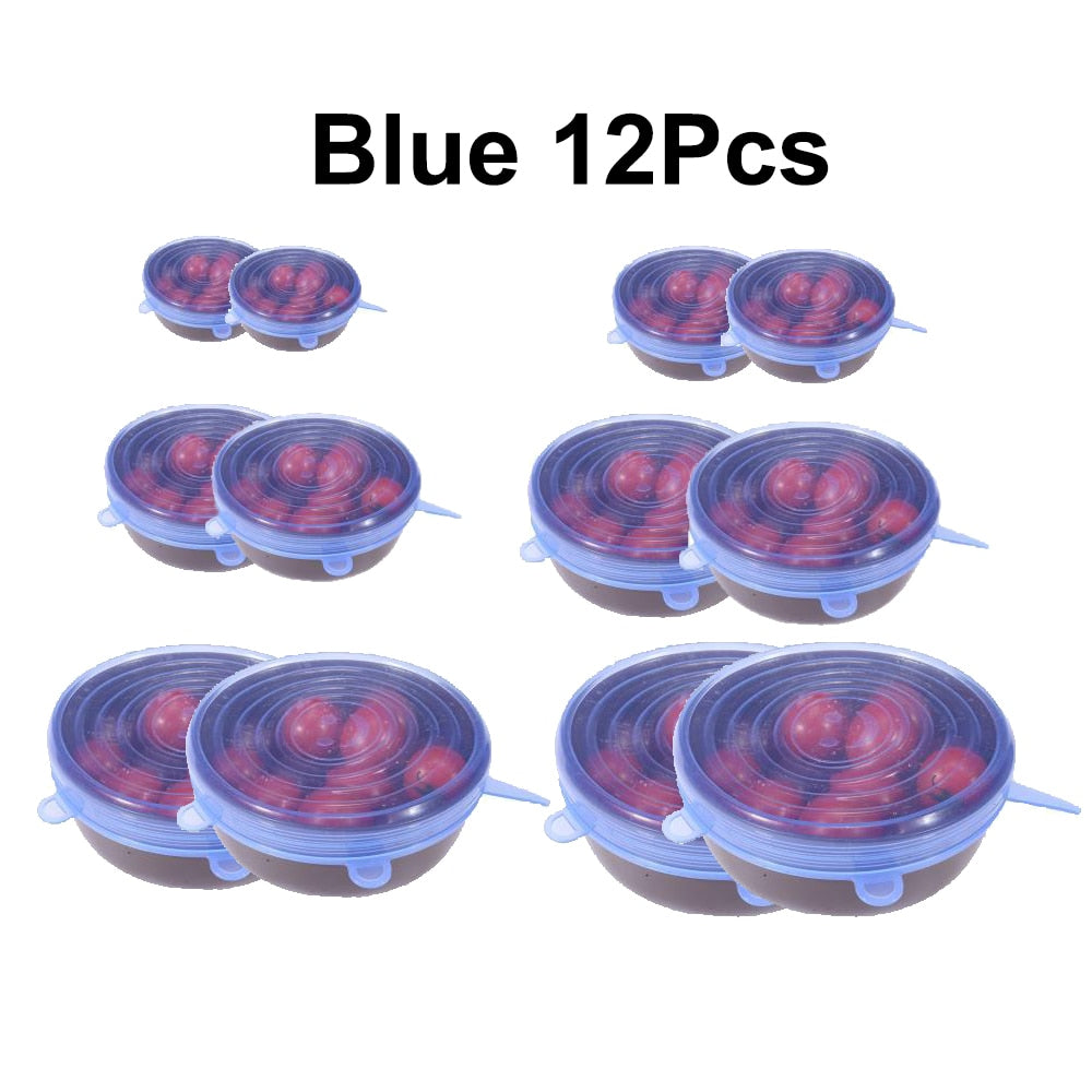 Reusable Food Lids (6 or 12 pieces set)