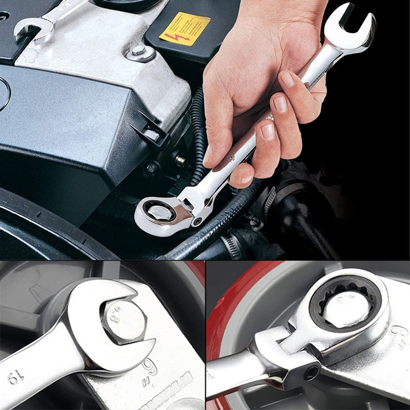 Tubular Ratchet Wrench with Flexible Head