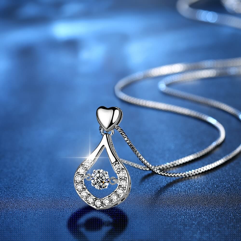 Water Drop Crystal Pendant Necklace