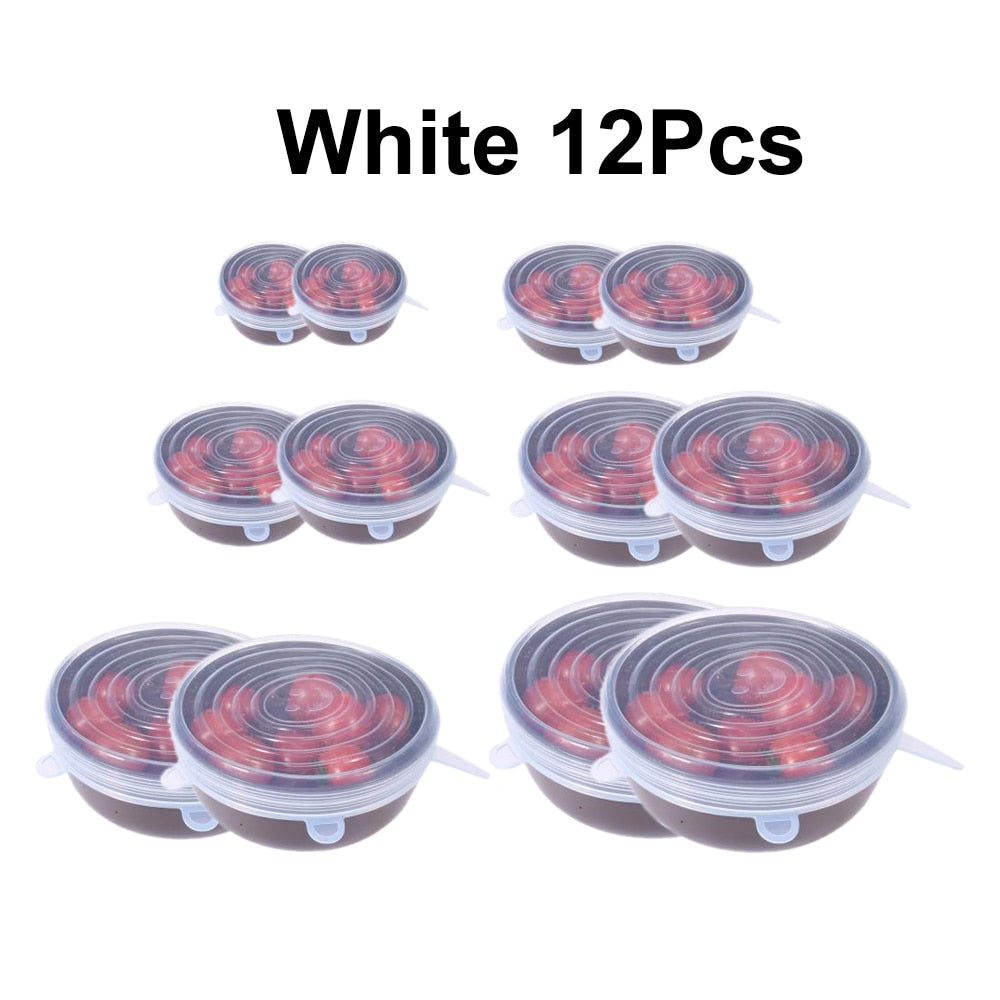 Reusable Food Lids (6 or 12 pieces set)