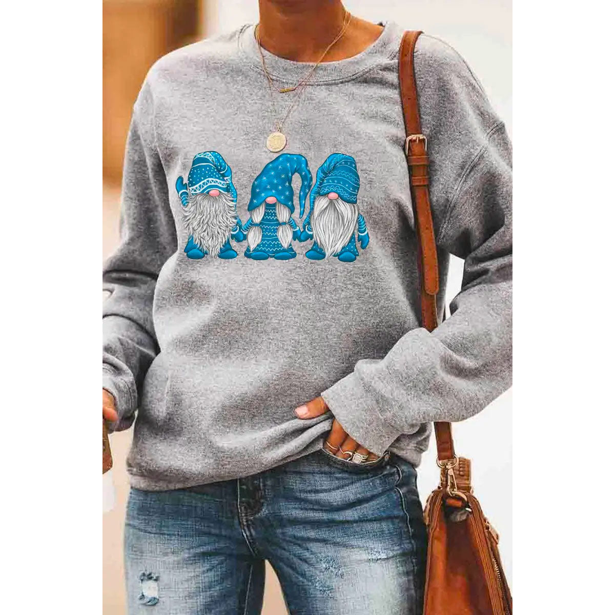 Søt genser med julenissestrykk