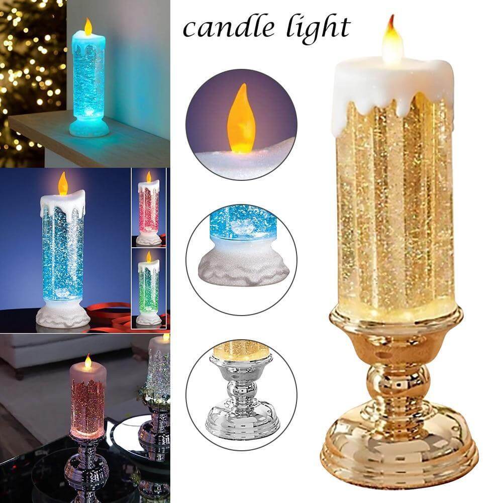 Color Changing LED Water Candle with Glitter