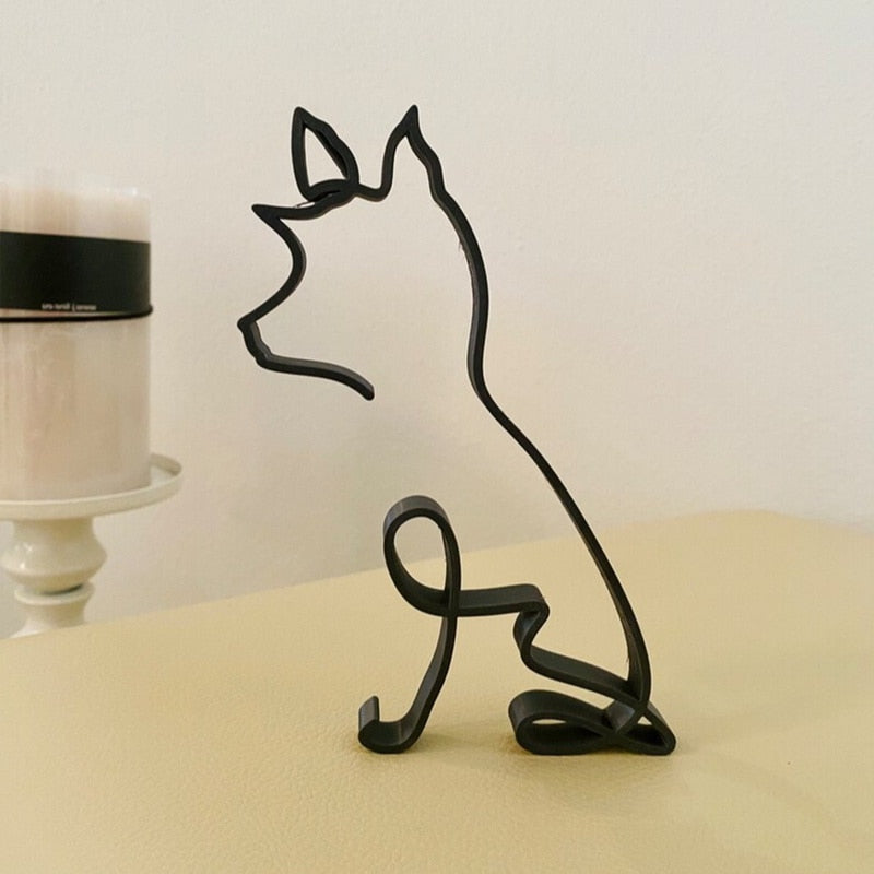 Minimalist hunde kunstskulptur