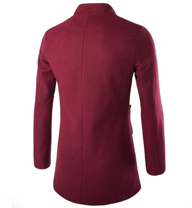 Trenchcoat for menn med ståkrage