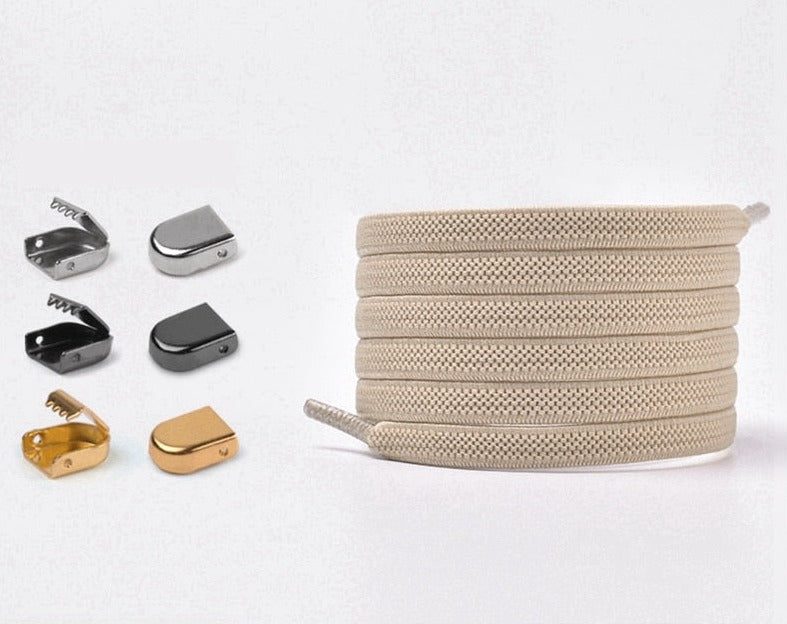Shoelaces with elastic buckle closure
