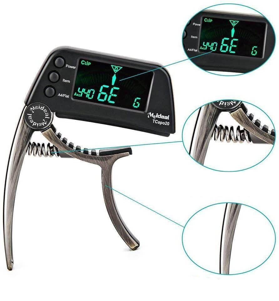 2-i-1 Gitar-capo og tuner