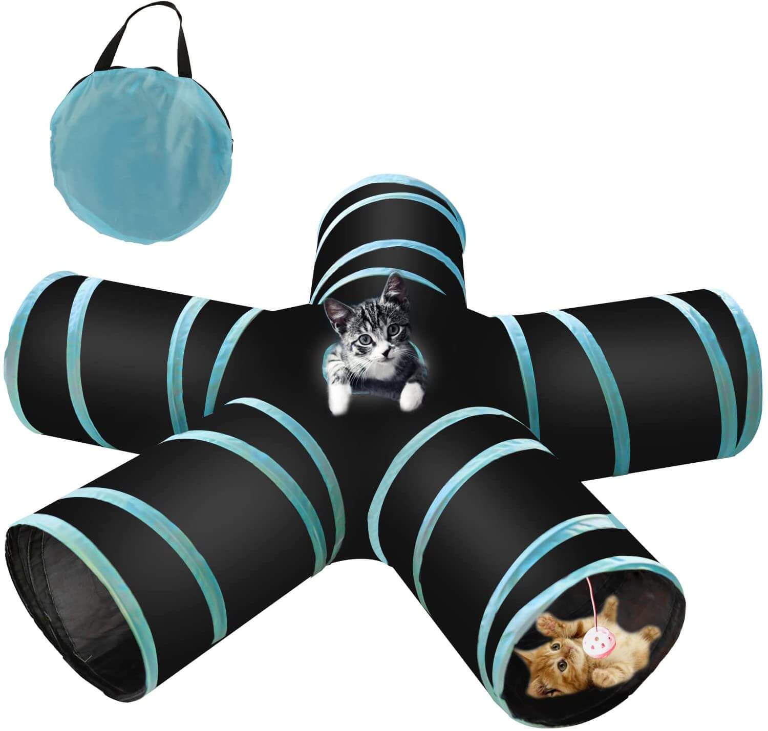 Sammenleggbar leketunnel for katter