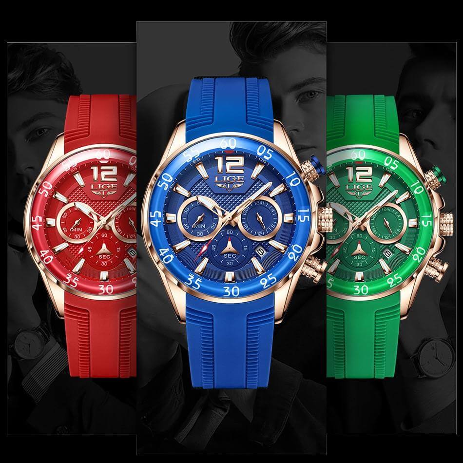 LIGE Luxury Chronograph Sports Watch
