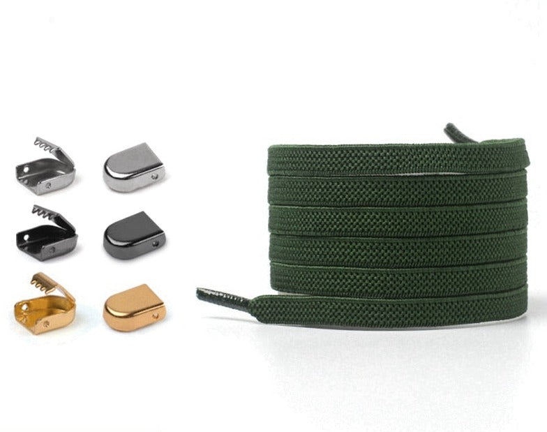 Shoelaces with elastic buckle closure