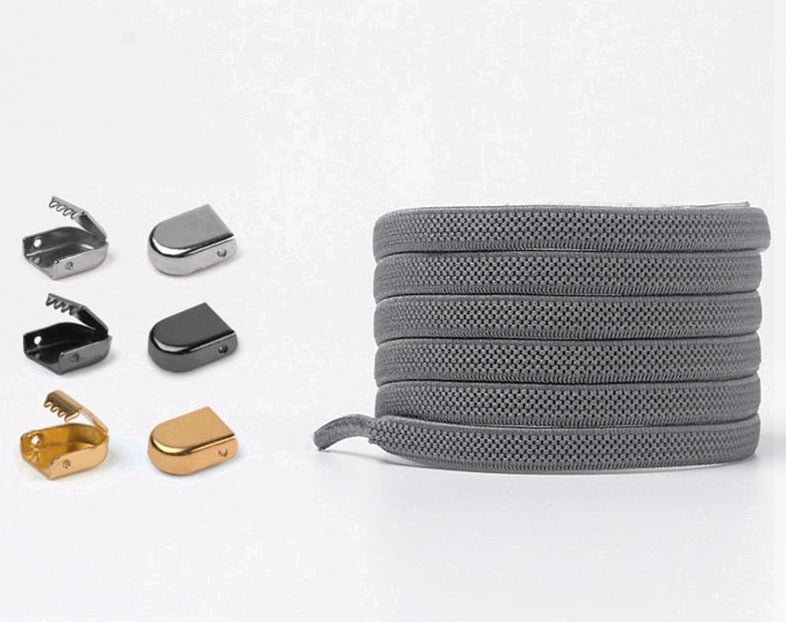 Shoelaces with elastic buckle closure