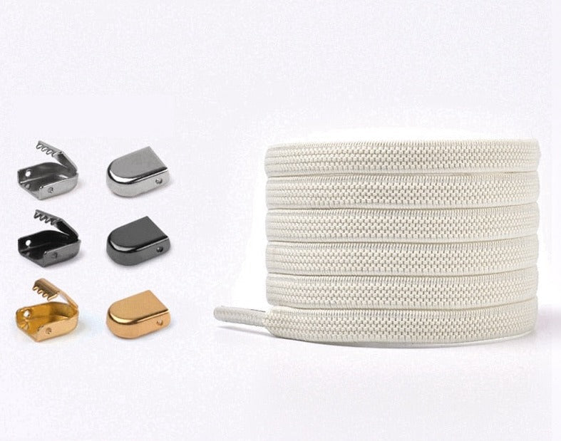 Shoelaces with elastic buckle closure