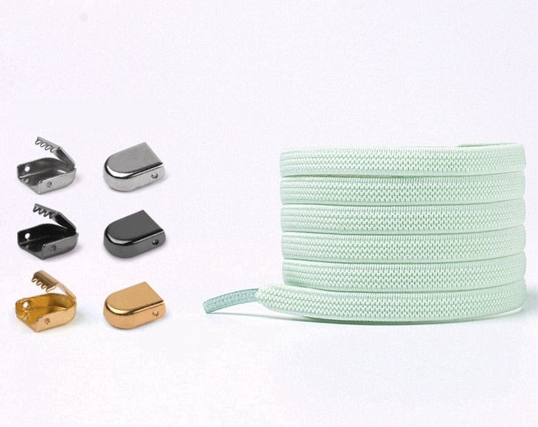 Shoelaces with elastic buckle closure
