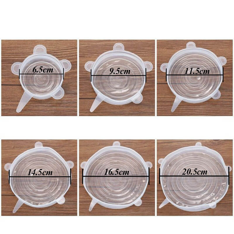 Reusable Food Lids (6 or 12 pieces set)
