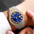Fully Iced Out Roman Numerals Watch
