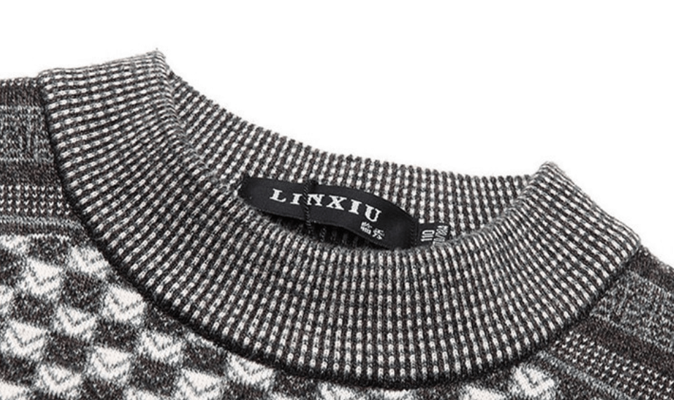 Rutete strikkegenser for menn