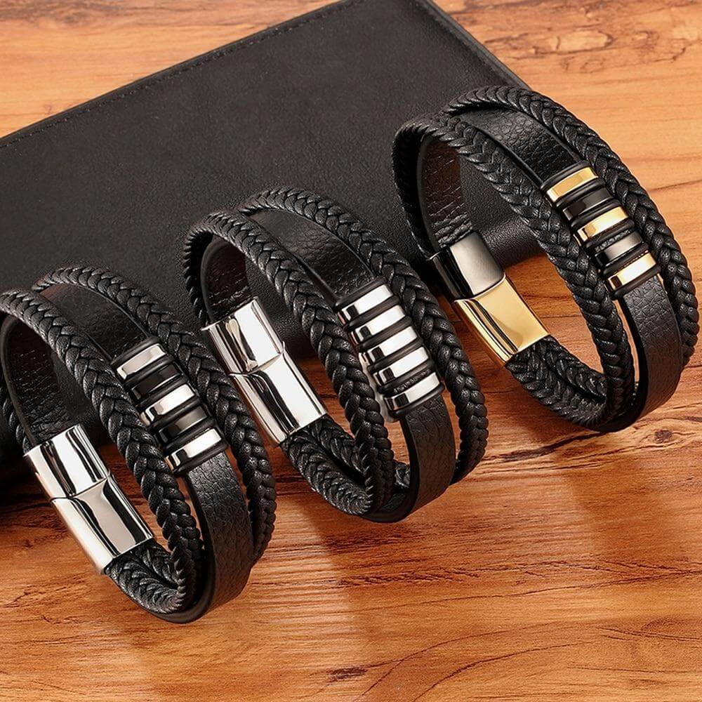 Stylish Genuine Leather Bracelets For Men