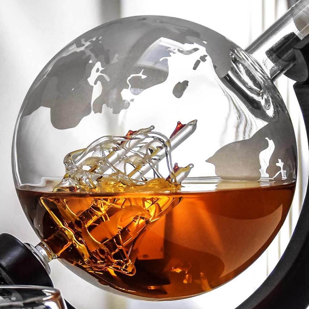 Globe Whiskey Decanter Set